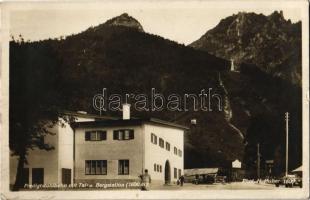 Bad Reichenhall, Predigtstuhlbahn mit Tal=u Bergstation (1600m) / cable car, mountain station, So. Stpl. (small tear)
