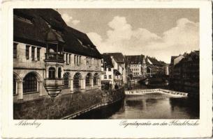 Nürnberg, Nuremberg; Pegnitzpartie an der Fleischbrücke / bridge