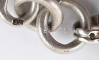 Ezüst(Ag) óralánc, virágos-köves díszítéssel, jelzett, h: 32 cm, nettó: 32,1 g