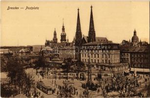 Dresden, Postplatz / church, automobile, tram