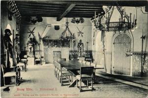 1919 Burg Eltz, Rittersaal / castle interior, Knights hall