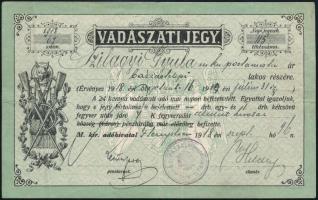 1918 Vadászjegy / vadászati jegy