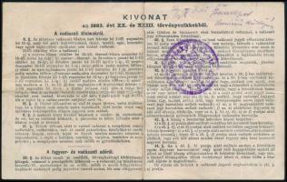 1918 Vadászjegy / vadászati jegy