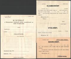 1916 A román betörés miatti erdélyi menekültek adminisztrálására szolgáló 3 nyomtatvány Rákospalotáról