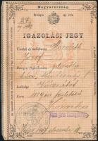 1907 Planétahúzó és kintornás részére szolgáló igazolási jegy