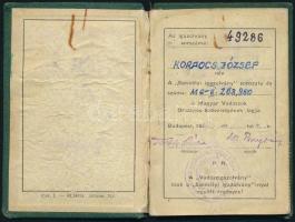 1960 MAVOSZ vadászigazolvány sok tagsági bélyeggel