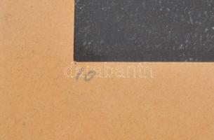 Barta Ernő (1878-1956): Juhászok a tűznél. Színes litográfia, papír, jelzett, üvegezett fa keretben,...