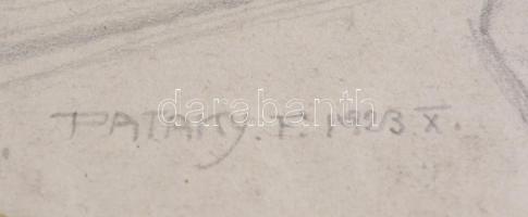 Pataky Ferenc (1897-?): Ülő női portré. Ceruza, papír (kartonra kasírozva), jelzett, datált (1923 X....