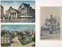6 db RÉGI külföldi város képeslap (1 Budapest), vegyes minőség / 6 pre-1945 European town-view postcards, mixed quality