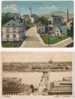 6 db RÉGI külföldi város képeslap (1 Budapest), vegyes minőség / 6 pre-1945 European town-view postc...