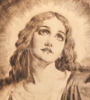 Prihoda István (1891-1956): Mária. Rézkarc, papír, jelzett, 30×24 cm