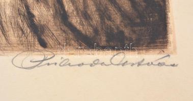 Prihoda István (1891-1956): Mária. Rézkarc, papír, jelzett, 30×24 cm