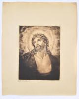 Prihoda István (1891-1956): Jézus. Rézkarc, papír, jelzett, 30×24 cm