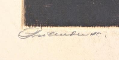 Prihoda István (1891-1956): Jézus. Rézkarc, papír, jelzett, 30×24 cm