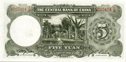 Kína/Köztársaság/Central Bank 1936. 5Y (3x) T:I,I-