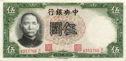 Kína/Köztársaság/Central Bank 1936. 5Y (3x) T:I,I-