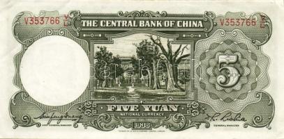 Kína/Köztársaság/Central Bank 1936. 5Y (3x) T:I,I-