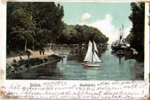 1907 Siófok, hajókikötő, vitorlás