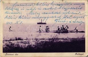 1937 Balatoni élet, halászat hálóval