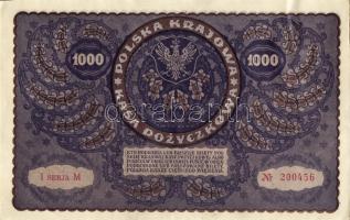 Lengyelország 1919. 1000M(8x) egymásutáni ill. kevés ugrású sorszámokkal T:II+,II