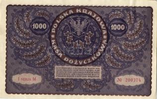 Lengyelország 1919. 1000M(8x) egymásutáni ill. kevés ugrású sorszámokkal T:II+,II