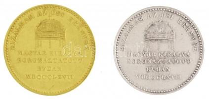 Osztrák-Magyar Monarchia / Bécs 1867A "Ferenc József koronázása Budán" Au és Ag zseton. &q...