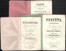 1852-1873 Vegyes színházi füzet tétel, 5 db: 

Nemzeti Színház Könyvtára 2 kötete (13. köt, 44. kö...