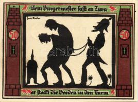 Német Birodalom/Weimari Köztársaság/ Glauchau 1921. 50Pf(6x) 6klf db, teljes sor T:I