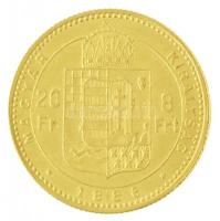 1886KB 8Ft/20Fr Au "Ferenc József / Középcímer" Körmöcbánya (6,45g/0.900) T:1- kis ph. / H...