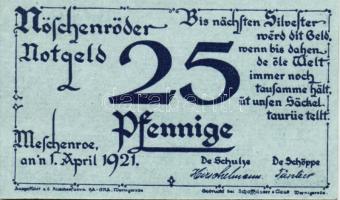 Német Birodalom/Weimari Köztársaság/ Nöschenrode 1921. 25Pf + 50Pf előlapi nyomat erősen lefele csús...