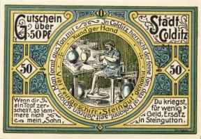 Német Birodalom/Weimari Köztársaság/ Colditz 1921. 50Pf(6x) 6klf db, teljes sor T:I