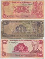Nicaragua 1979-1985. 10C-5000C (10C lyukas) 6klf db T:III-IV  Nicaragua 1979-1985. 10 Cordobas - 5000 Cordobas 6diff banknotes (10 Cordobas is holed) C:F-G