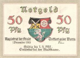 Német Birodalom/Weimari Köztársaság/ Treffurt 1921. 50Pf(6x) 6klf db, teljes sor T:I