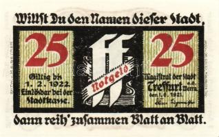 Német Birodalom/Weimari Köztársaság/ Treffurt 1921. 25Pf(2x) + 50Pf(5x) összesen 7klf db, teljes sor...