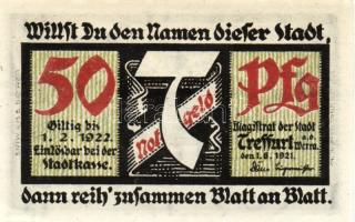 Német Birodalom/Weimari Köztársaság/ Treffurt 1921. 25Pf(2x) + 50Pf(5x) összesen 7klf db, teljes sor...