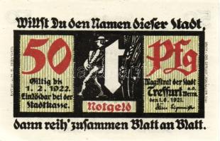 Német Birodalom/Weimari Köztársaság/ Treffurt 1921. 25Pf(2x) + 50Pf(5x) összesen 7klf db, teljes sor...