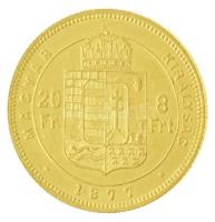 1877KB 8Ft/20Fr Au "Ferenc József / Középcímer" Körmöcbánya (6,46g/0.900) T:1,1- / Hungary...