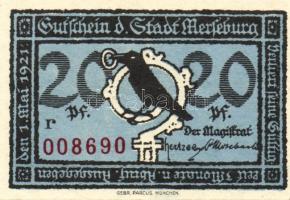 Német Birodalom/Weimari Köztársaság/ Merseburg 1921. 5Pf + 10Pf + 20Pf + 25Pf + 50Pf(6x) összesen 10...