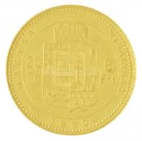 1880KB 8Ft/20Fr Au "Ferenc József / Középcímer" Körmöcbánya (6,45g/0.900) T:1,1- / Hungary...