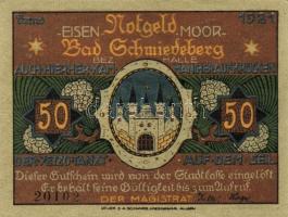 Német Birodalom/Weimari Köztársaság/ Schmiedeberg 1921. 50Pf(6x) 6klf db, teljes sor T:I