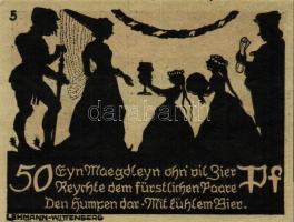 Német Birodalom/Weimari Köztársaság/ Schmiedeberg 1921. 50Pf(6x) 6klf db, teljes sor T:I