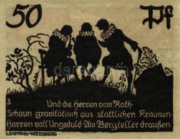 Német Birodalom/Weimari Köztársaság/ Schmiedeberg 1921. 50Pf(6x) 6klf db, teljes sor T:I