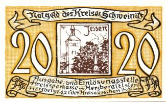 Német Birodalom/Weimari Köztársaság/ Schweinitz 1921. 10Pf + 20Pf + 25Pf + 50Pf(2x) összesen 5klf db...