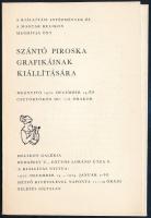 1972 Szántó Piroska grafikai kiállításának meghívója. Bp., Helikon Galéria. A művész, Szántó Piroska (1913-1998) által aláírt.