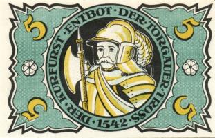 Német Birodalom/Weimari Köztársaság/ Torgau 1921. 5Pf + 10Pf + 25Pf + 50Pf 4klf db, teljes sor T:I