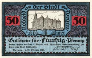 Német Birodalom/Weimari Köztársaság/ Torgau 1921. 5Pf + 10Pf + 25Pf + 50Pf 4klf db, teljes sor T:I