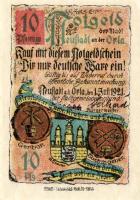 Német Birodalom/Weimari Köztársaság/ Neustadt 1921. 10Pf + 25Pf + 50Pf + 75Pf 4klf db, teljes sor T:I