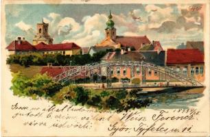 1899 Győr, híd. Kunstanstalt Kosmos 73. litho s: Geiger R. (EK)