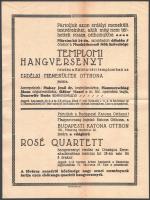 1916 Román betörési miatti erdélyi menekültek javára adott hangverseny plakátja. 24x31 cm