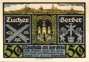 Német Birodalom/Weimari Köztársaság/ Neustadt 1921. 50Pf(6x) 6klf db, teljes sor T:I